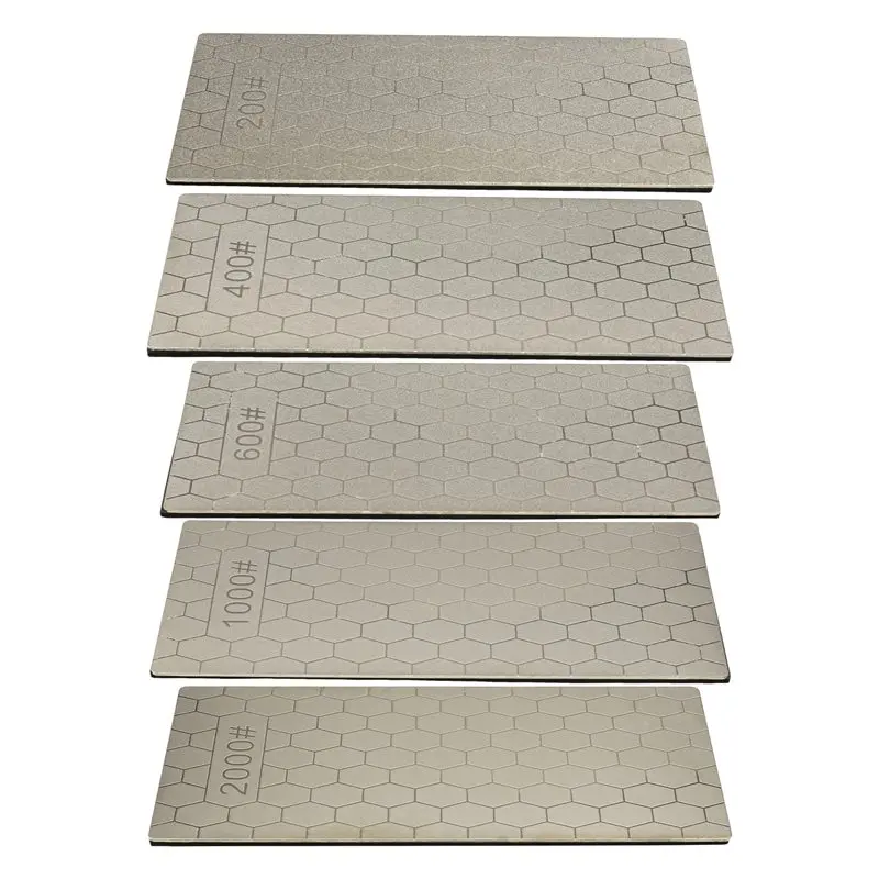 ABGE-Diamond Whetstone Set, Sharpening Discs With Honeycomb Surface Plates, Coarse To Extra Fine 200/400/600/1000/2000 Grit