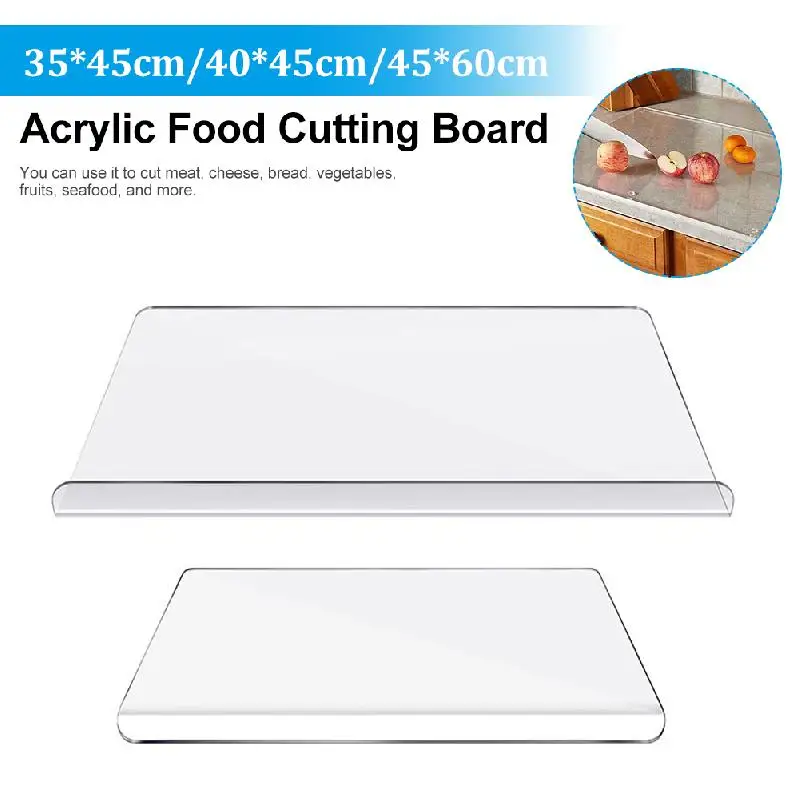 Transparent Acrylic Food Cutting Board Antislip Nonstick Food Chopping Board Kitchen Counter Countertop Protector Kitchen Gadget