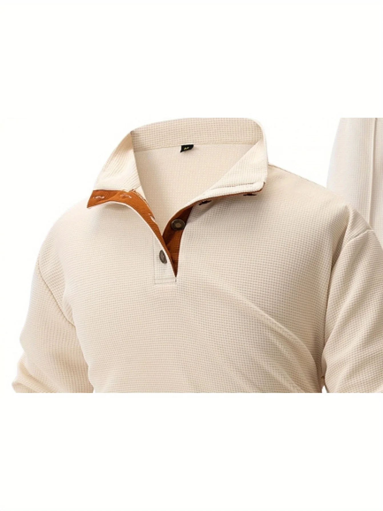 الرجال الخريف وصول جديد النمط الأمريكي الوقوف طوق زر متابعة أكمام الكوع مبطن Colorblocked كم طويل هوديي وبانت #4