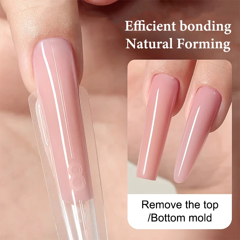 280 stks Sandwich Dual Forms Nail Extension Bovenste Mold Doodskist Amandel Acryl Top Bottom Mallen 14 Maten Nail Formulieren