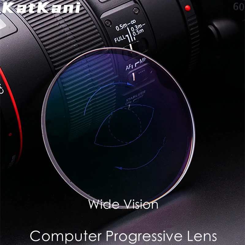 KatKani 1.56/1.61/1.67/1.74 Ultra-thin Ultra-Light Ultra-Wide Field Optical Prescription Computer Progressive Multifocal Lenses