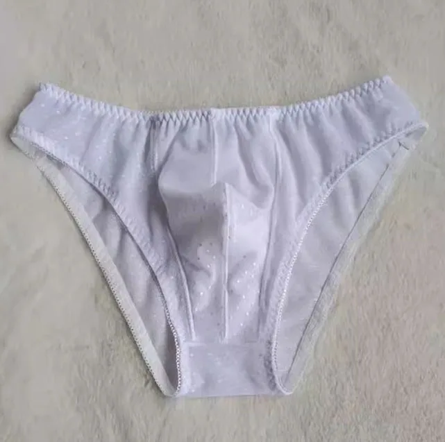 Man's Sexy Pink White Dots Briefs Sissy Low Waist Panties Live Stage Show Dance Costumes FKK Party Run DJ Club BF Gift