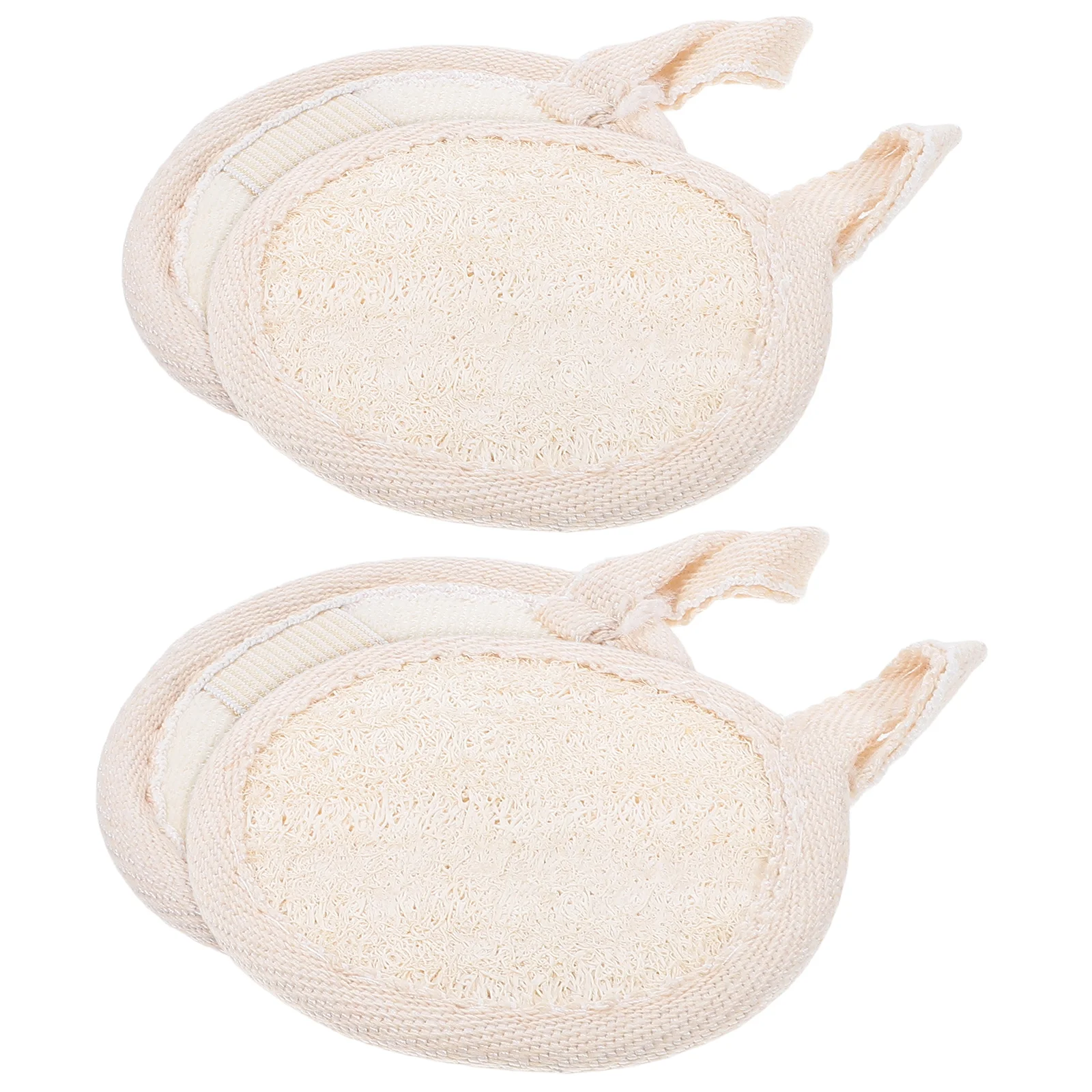 

4Pcs Loofah Bath Shower Scrub Pads Natural Exfoliating Body Scrubber Soft Deep Cleansing Bath Sponge Relaxing Shower Wash