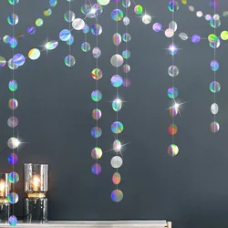 3M RamadanHolographic Circle Shiny Ocean Bubble Iridescent Circle Banner Streamer Eid Mubark Disco Graduation Wedding Birthd