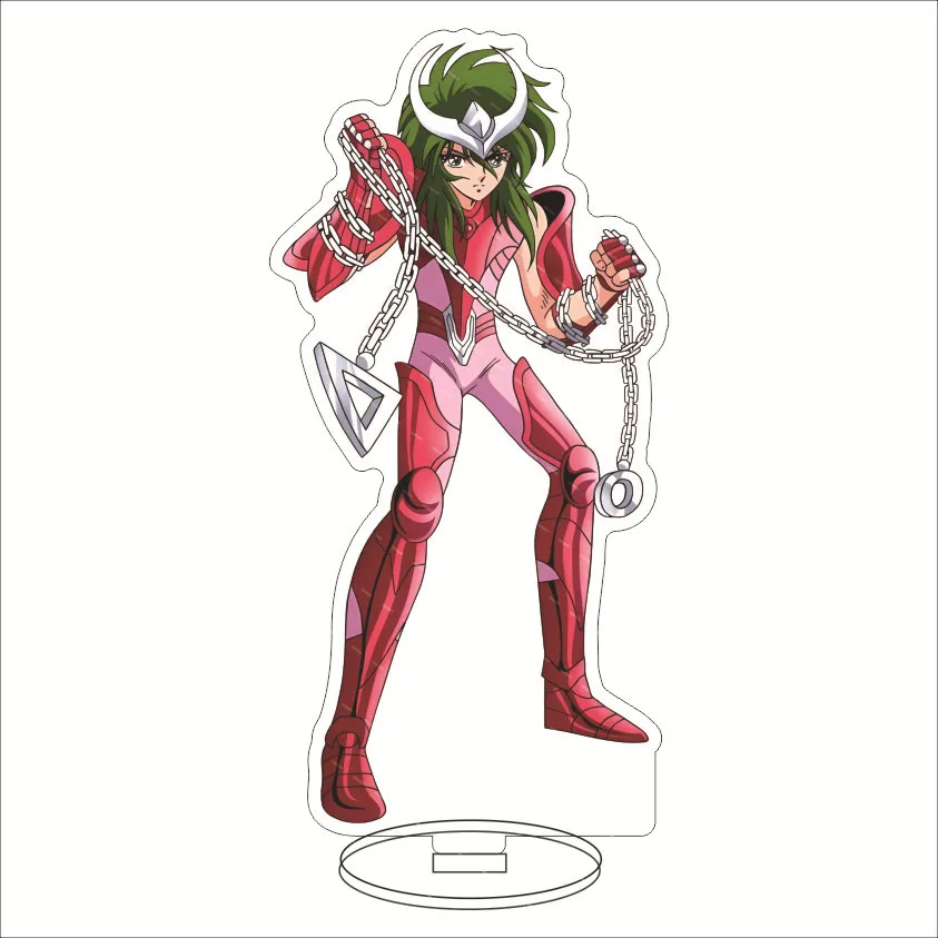 Figuras de Anime Saint Seiya, Saori, Kido, Hyoga, Shiryu, soportes acrílicos, modelo exquisito, placa, decoración de escritorio, letrero de pie, regalo para fanáticos, 15CM