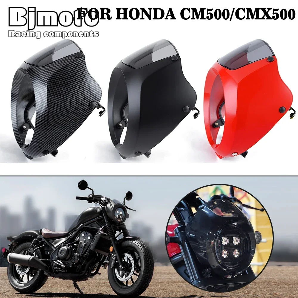 Headlight Fairing Windshield for Honda CMX500 Rebel CMX 500 300 Rebel500 2020 2021 Headlight Fairing Cowl Cover Mask Accessor