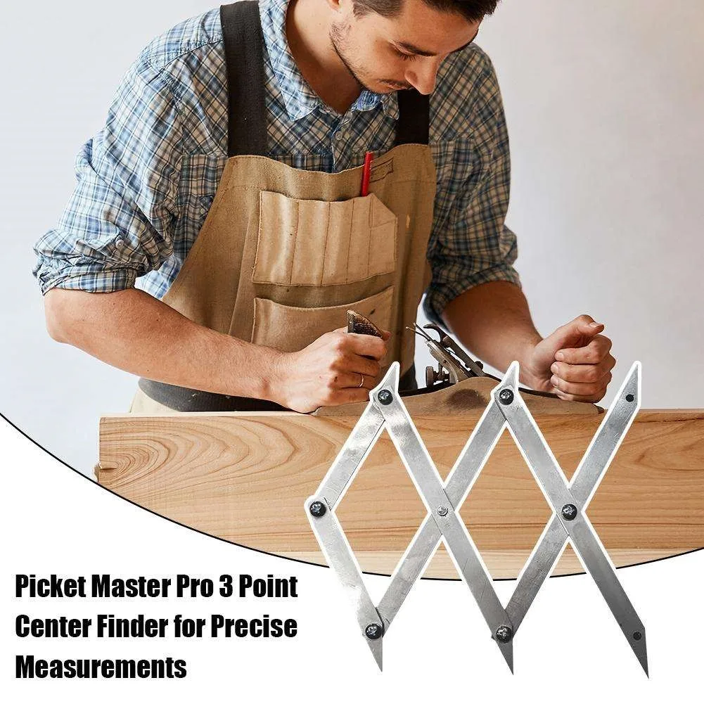 3 Point Center Finder for Precise Measurements, Picket Master Pro, Woodworking Center Finder Marking Tool, Center Point Finder