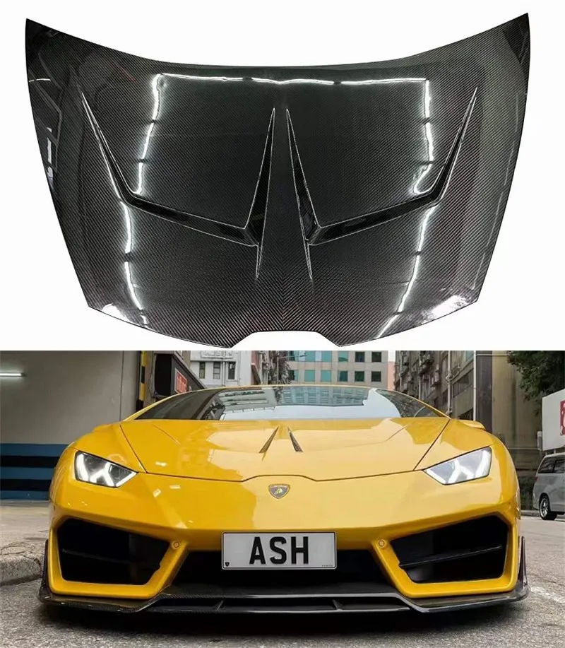 For Lamborghini Huracan LP580/LP610/EVO 2014-2018 1016 Style High Quality Real Carbon Fiber Front Bumper Engine Hood Vent Cover