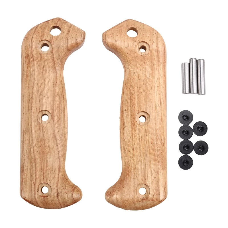 

1 Pair Natural Solid Wood Handle Patch For Bk2 Knife Handle Modification Parts With Screw Handle Grips DIY Accessories