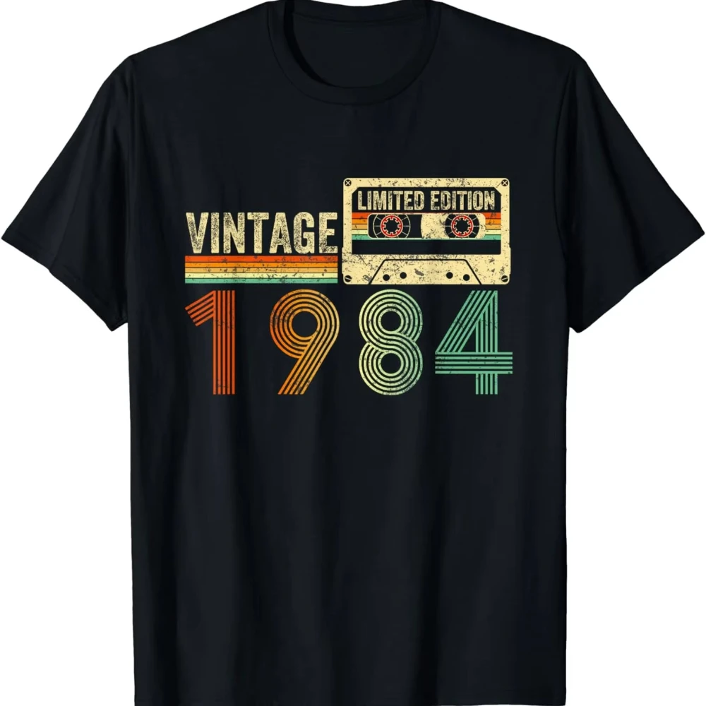 

40 Year Old Gifts Vintage 1984 40th Birthday Cassette Tape Women's T-shirts Fashion Y2k Tops Tshirt Haikyuu Graphic Tees
