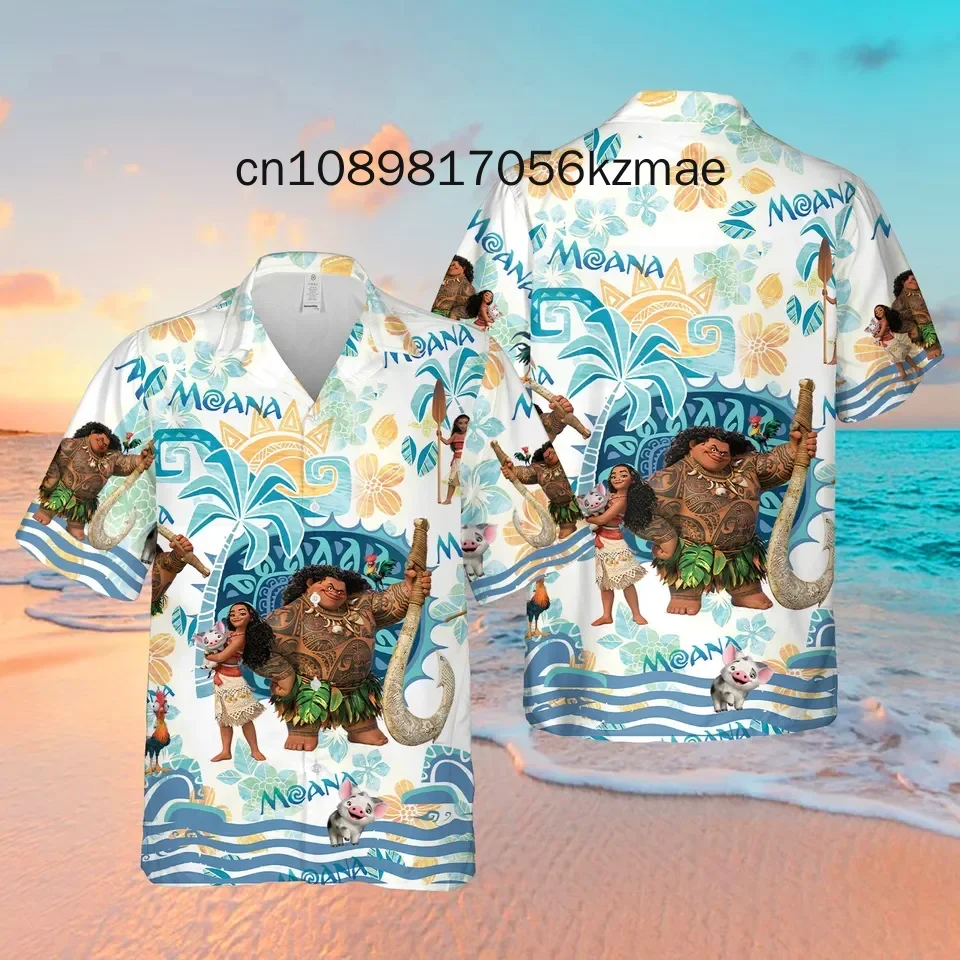 

Disney Moana and Maui Hawaiian Shirt Trip Hawaiian Shirt Vacation Holiday Hawaiian Beach Short Sleeve Shirt