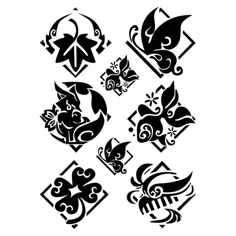Genshin Impact Peripheral Seven Element Stickers Tram Car Window Animation Game Decoration Reflective Body Stickers
