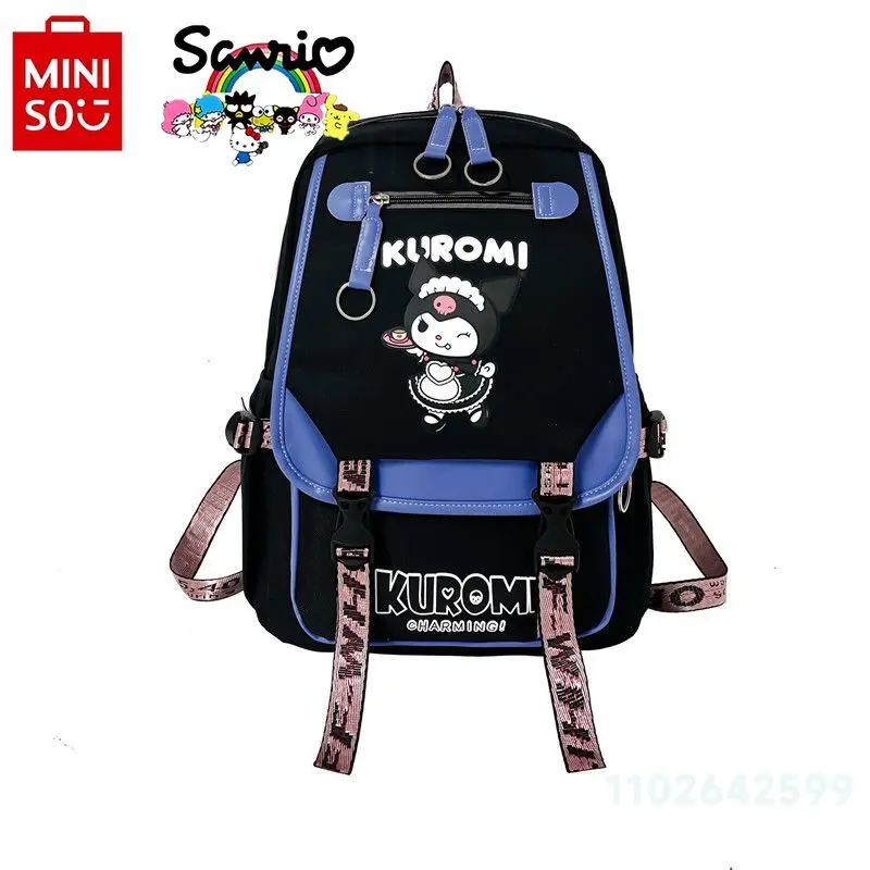 Miniso Kuromi 2024 borsa da scuola per studenti moda zaino da ragazza di alta qualità Casual Versatile zaino da donna di grande capacità