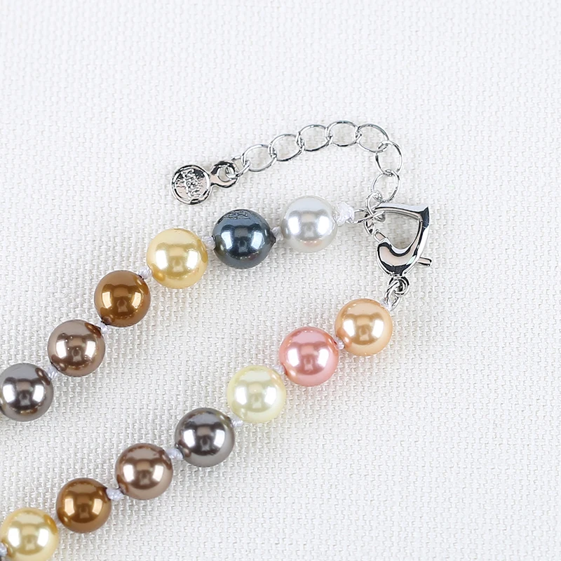 Fine Jewelry Round Shell Pearl Necklace Accessories Beads For DIY Jewelry Making Mixed Color 16mm 8mm 51-55inch 77g