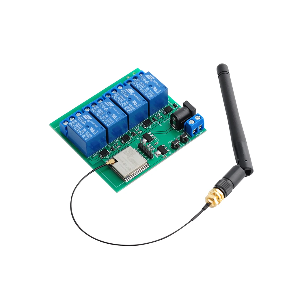 ESP32S 4 Channel Wifi Blue-tooth-compatible Relay Module Esp32-wroom-32u with 2.4G ESP8266 WiFi Antenna