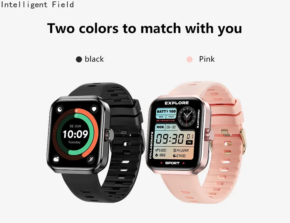 NX22 AMOLED smartwatch met ECG/bloeddruk/bloedzuurstofmonitor 100 sportmodi Bluetooth-oproepen/GPS/IP67 voor Android/iOS