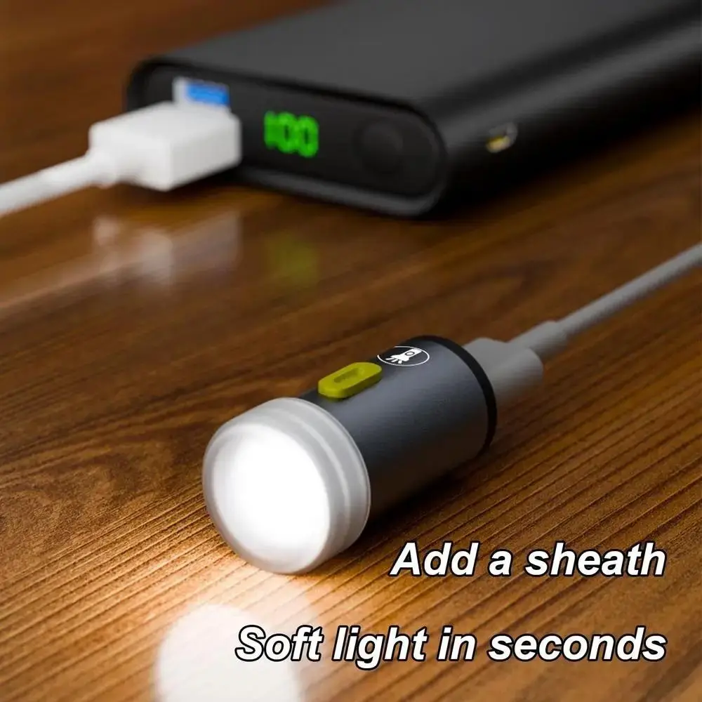 High Brightness Mini Flashlight Without Battery Plug Play Keychain Flashlight Waterproof Durable Portable Pocket Flashlight