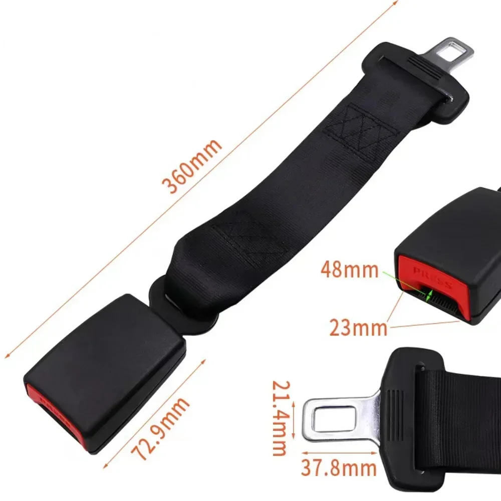 Bayerley Seat Belt Extension Clip 36CM 14\'\' Steel Car Safety Buckle Pad Cover for Universal Fit Car Safety Belt Buckle Extension