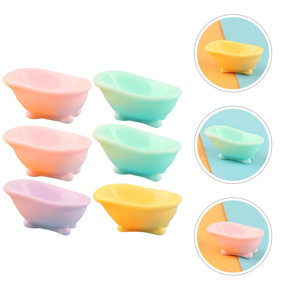 

10 Pcs Bathtub Micro Landscape Home Decor Miniature Bathroom Adornments Manual House Supplies Resin Furniture Ornament