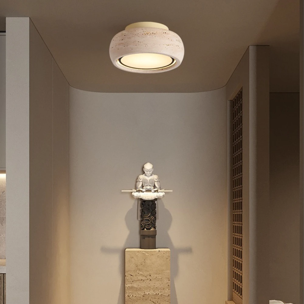 Marble LED Ceiling Light Balcony Corridor Living Room Corridor Chinese Retro Hallway Hallway Entrance Decoration Ceiling Light