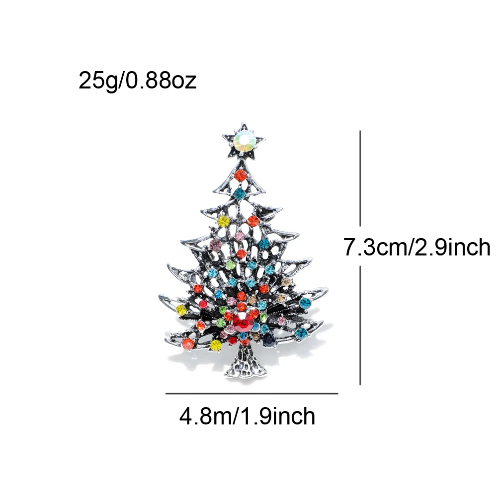 CINDY XIANG Rhinestone Random Color Christmas Tree Brooch 2 Colors Available Vintage Fashion Winter Jewelry Festivel Pin