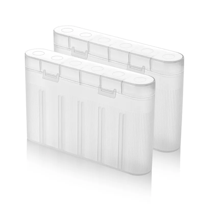 18650 battery storage box 6-cell round 2-cell transparent white 18650 lithium battery box 6-cell protective  plastic box waterpr