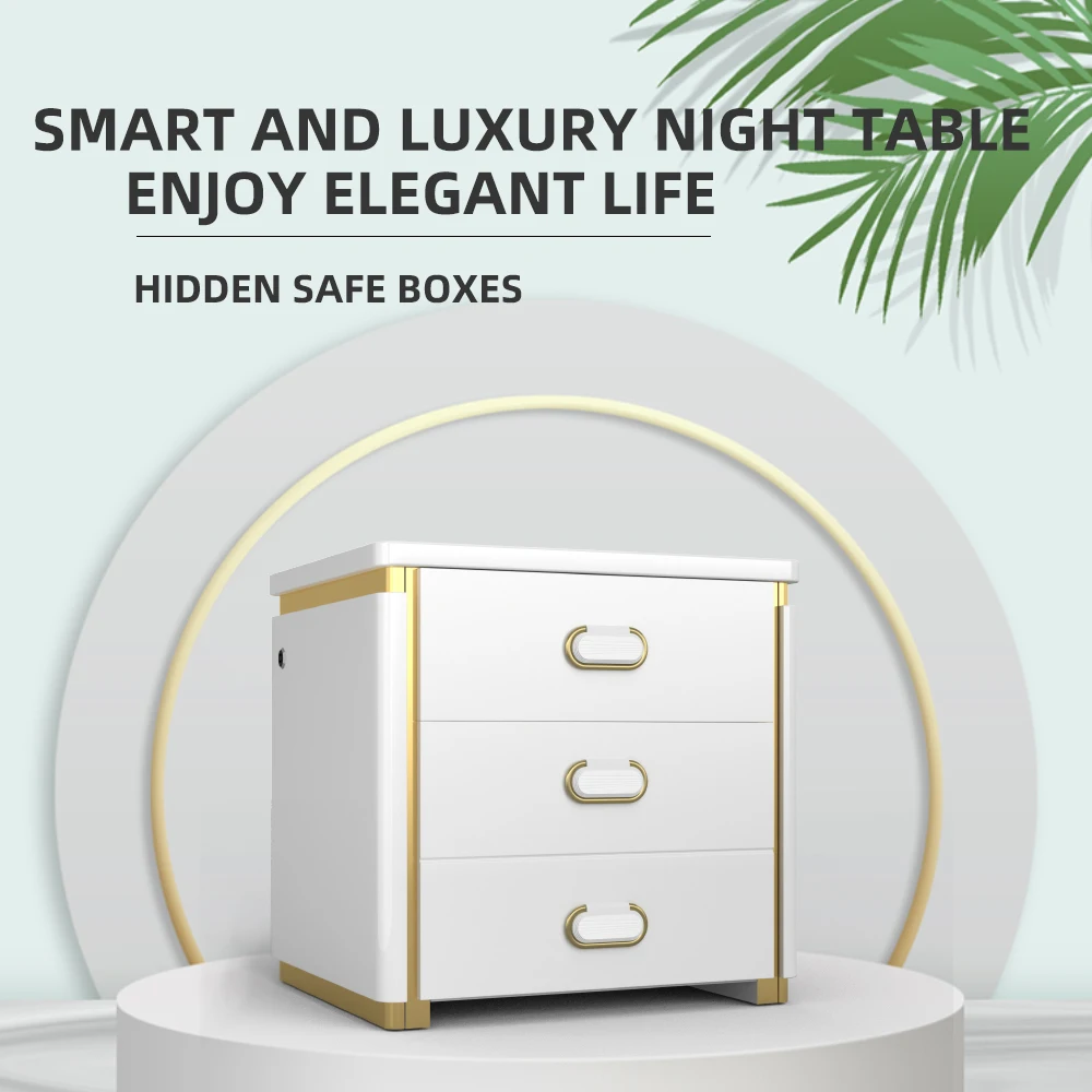 Smart Home Wireless Charging Furniture Bedside Table Fingerprint Lock Bedside Table