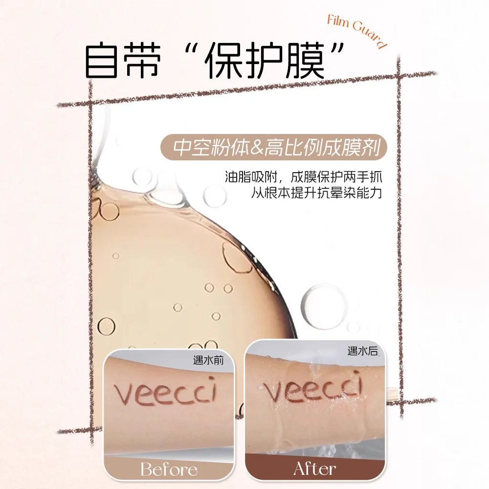 VEECCI ปากกาอายไลเนอร์แบบหมุนอัตโนมัติแบบสองหัว อายไลเนอร์กันน้ำ เขียนเรียบและติดทนนาน