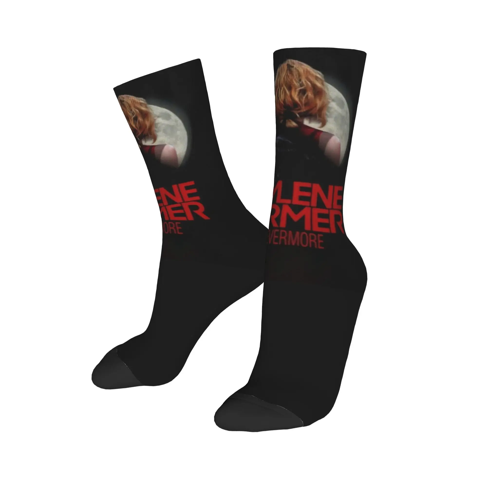 

Custom Fun Mens Mylene Farmer French Singer Dress Socks Unisex Breathbale Warm 3D Print Crew Socks