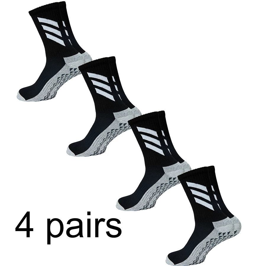 4 pairs of thick towel bottom sweat absorbing, odor proof, adhesive anti slip sports football socks image 2