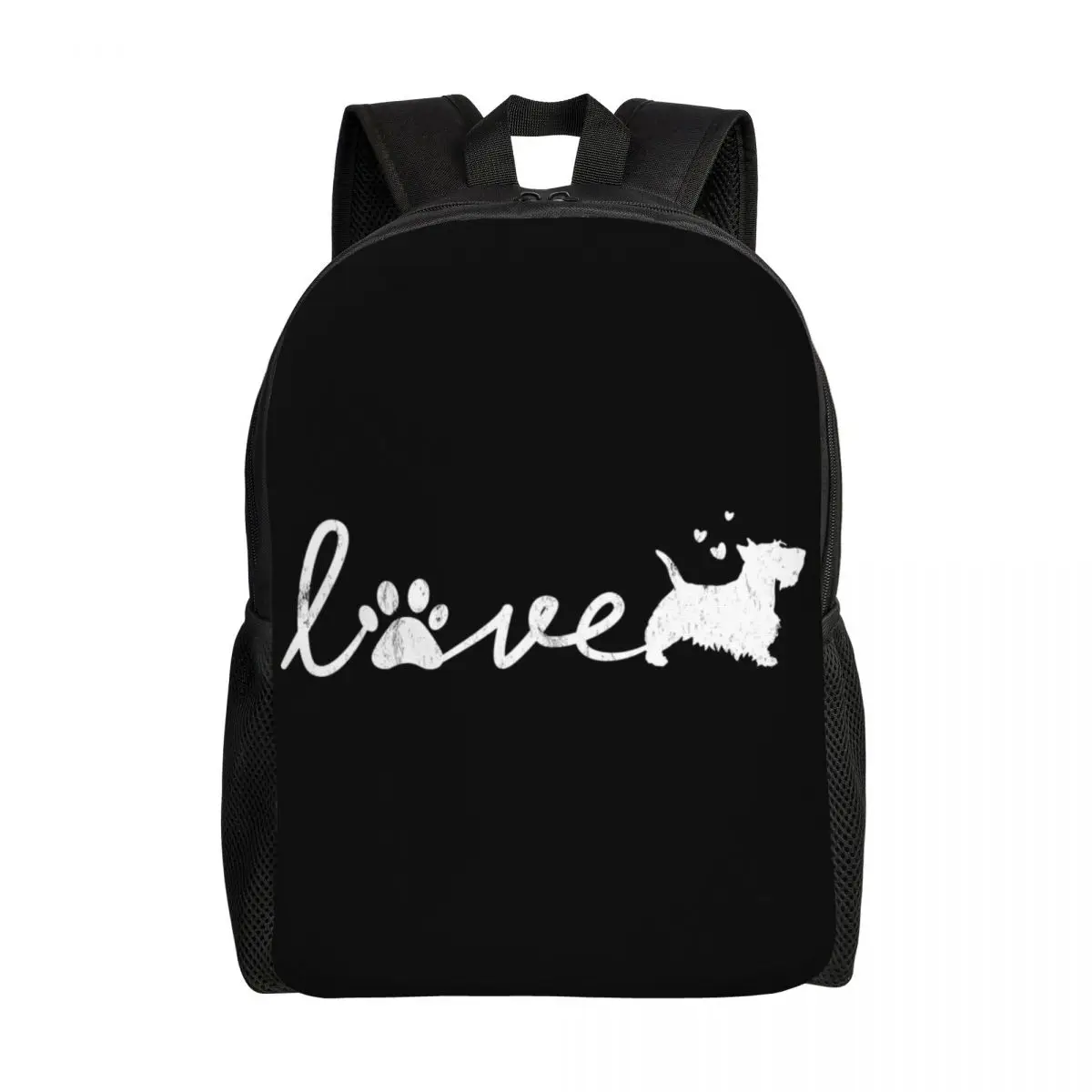 

Scottish Terrier Love Dog Pet Lover Gift Backpack for Men Women School College Student Bookbag Fits 15 Inch Laptop Scottie Bags