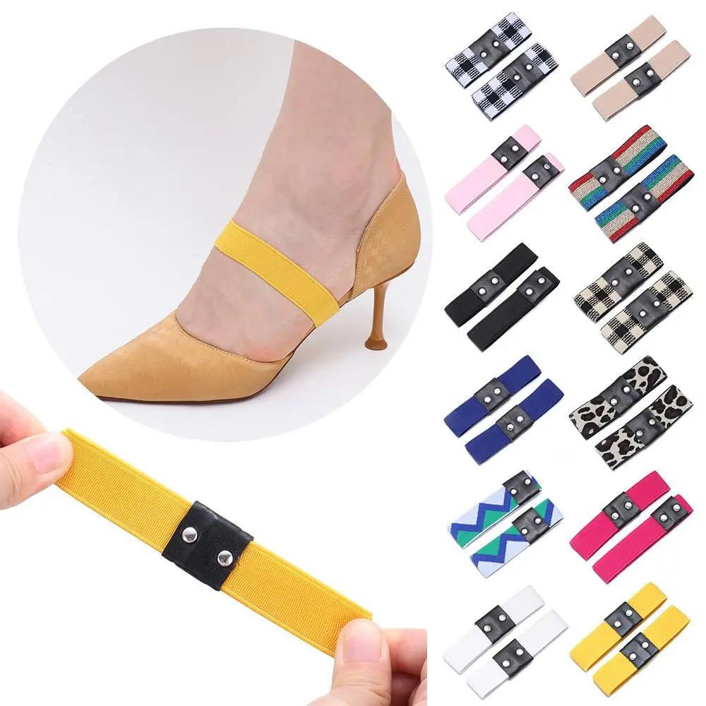 Women Holding High Elastic No Tie Shoelaces Shoe Straps Lazy Laces High Heels