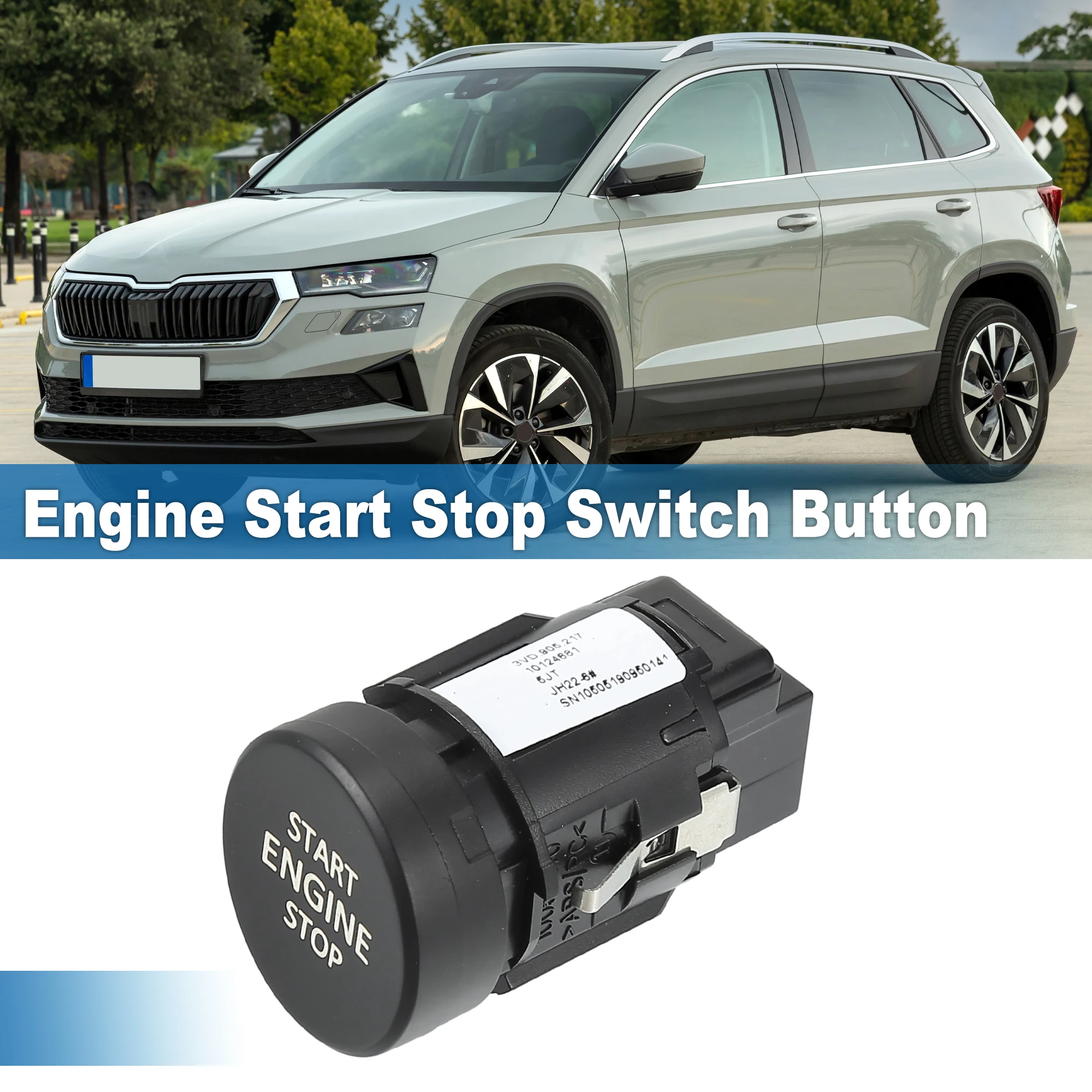 UXCELL Push Button Starter Switch No.3VD905217 Engine Start Stop Switch Button for Skoda Kodiaq 2017-2021