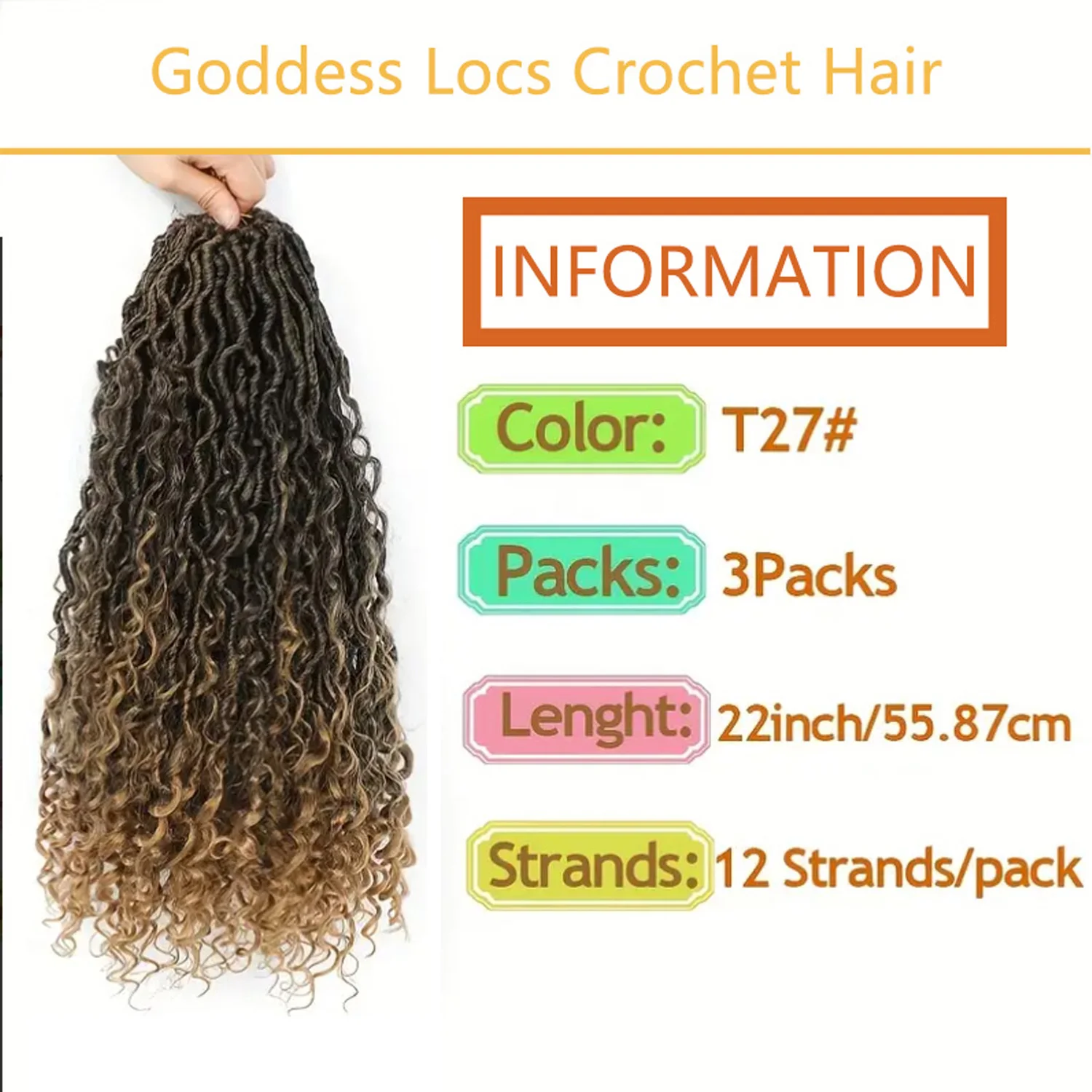 شعر كروشيه Goddess Locs للنساء، شعر بوهو فو لوكس مسبقًا مع أطراف مجعدة، شعر كروشيه طويل نهري للنساء، شعر صناعي