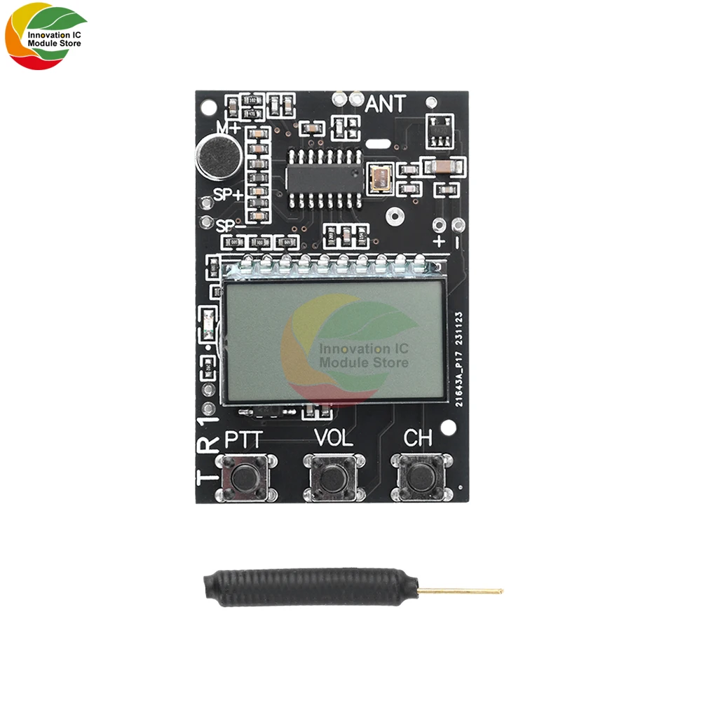 FM Walkie Talkie płytka Transceiver All-in-One moduł odbiornik nadajnik FM moduł 7 częstotliwości 27-480MHz DC3.3-6V