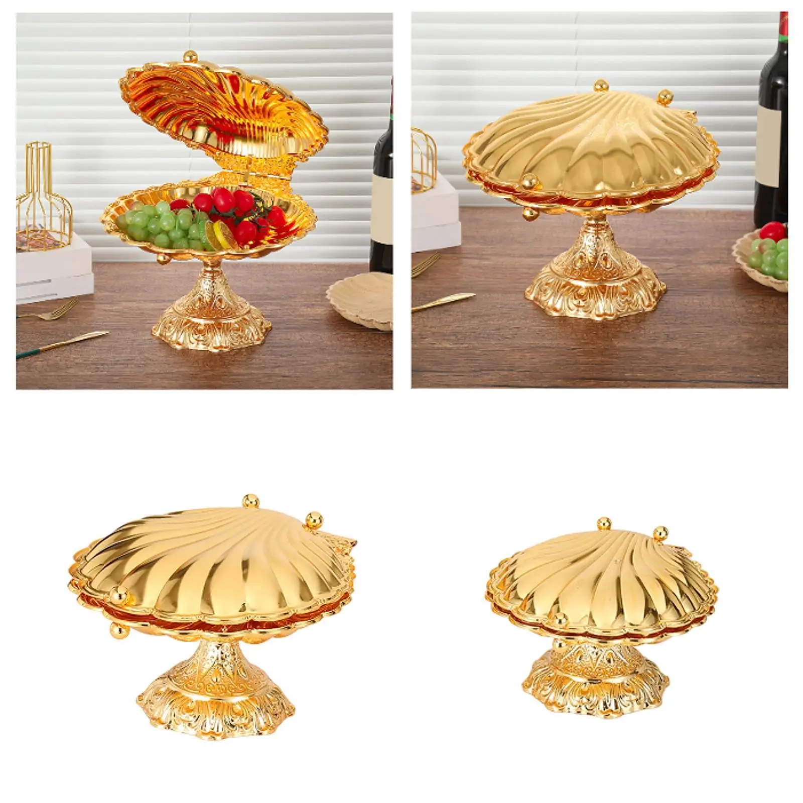 

Seashell Fruit Bowl Fruit Plate Luxury Storage Multifunctional Serving Dish Display for Dining Table Party Kitchen Counter