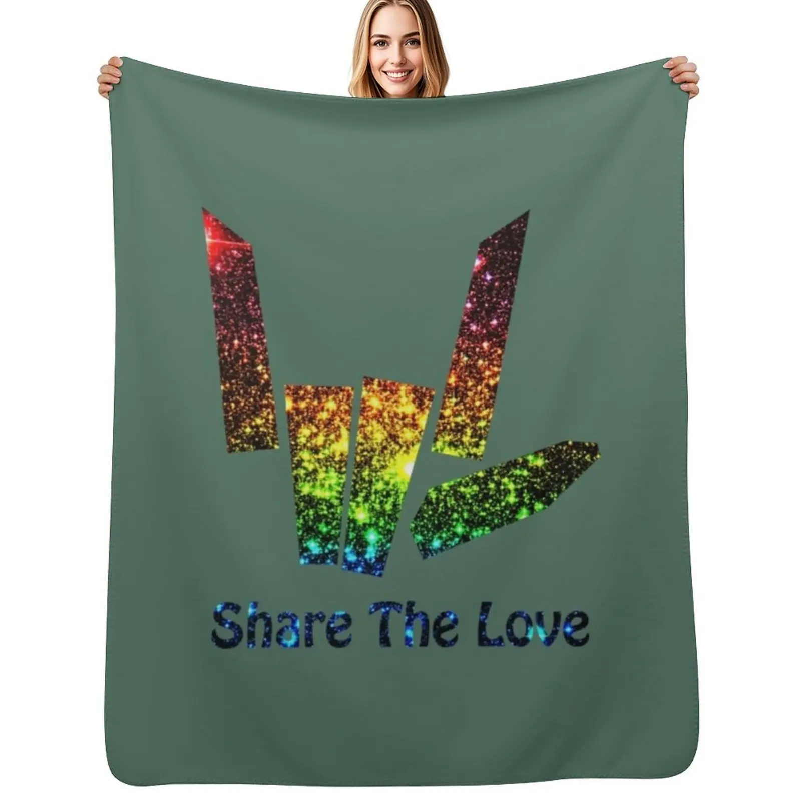 

Share The Love Glow Throw Blanket Elegant Warm Throw Blanket for Hotel Home