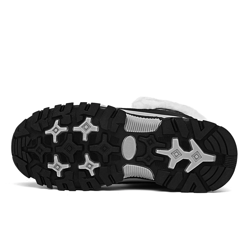 Waterproof and Warm Down fabric Snow Boots Women plush Antiskid Lady Outdoor Ankle Boots big size Mid-Calf Winter Boots Black