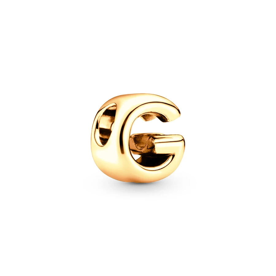 Hot Sale A-Z 26 Gold Lucky Letters Combination Charm Beads Fit Original 925 Sterling Silver Pandora Bracelet DIY Women Jewelry