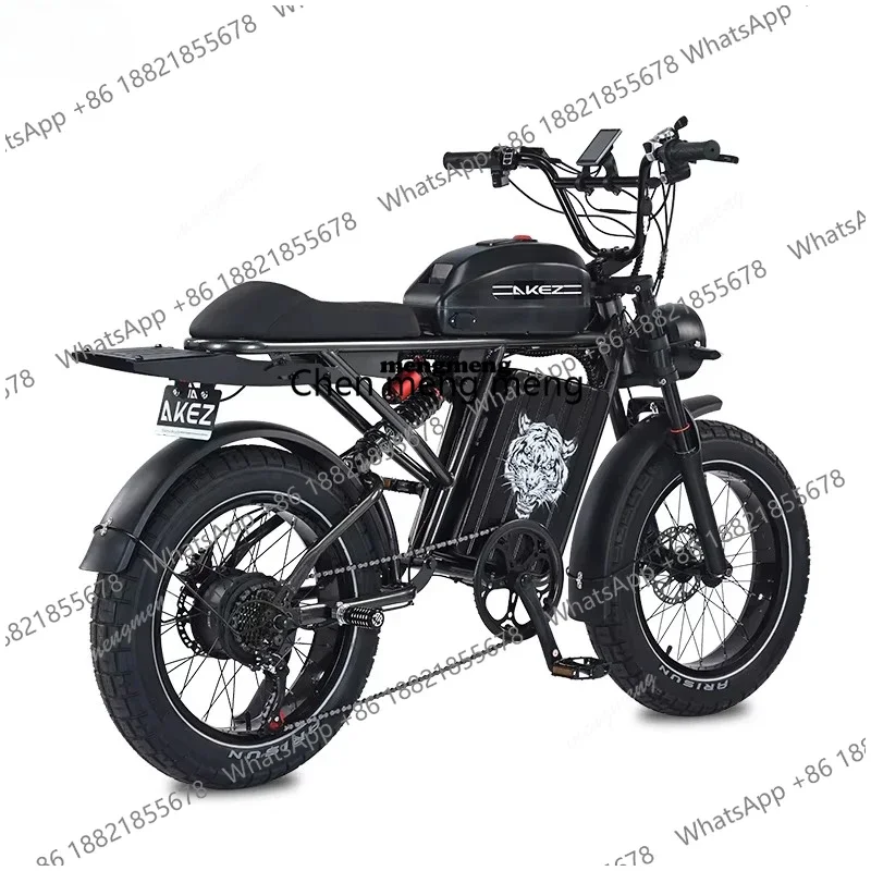 

A61 48V 1500W Motorcycle Mountain Bike 20" Fat Bike Dual Battery Off Road Ebike Full Suspension E-bike