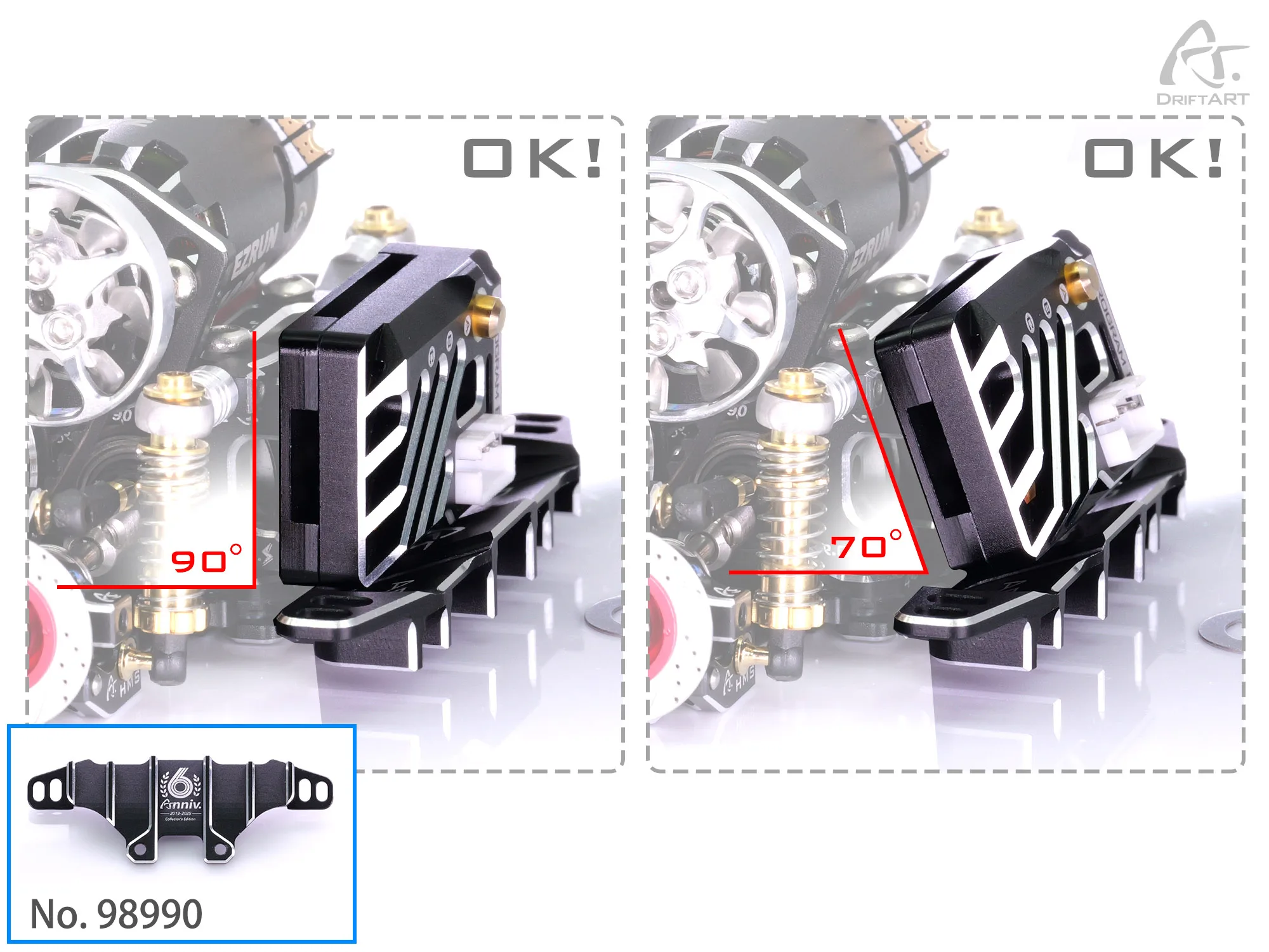 Difusor traseiro de liga CNC 98990 DriftART 6o aniversário – Edição de colecionador para DA3 DA4