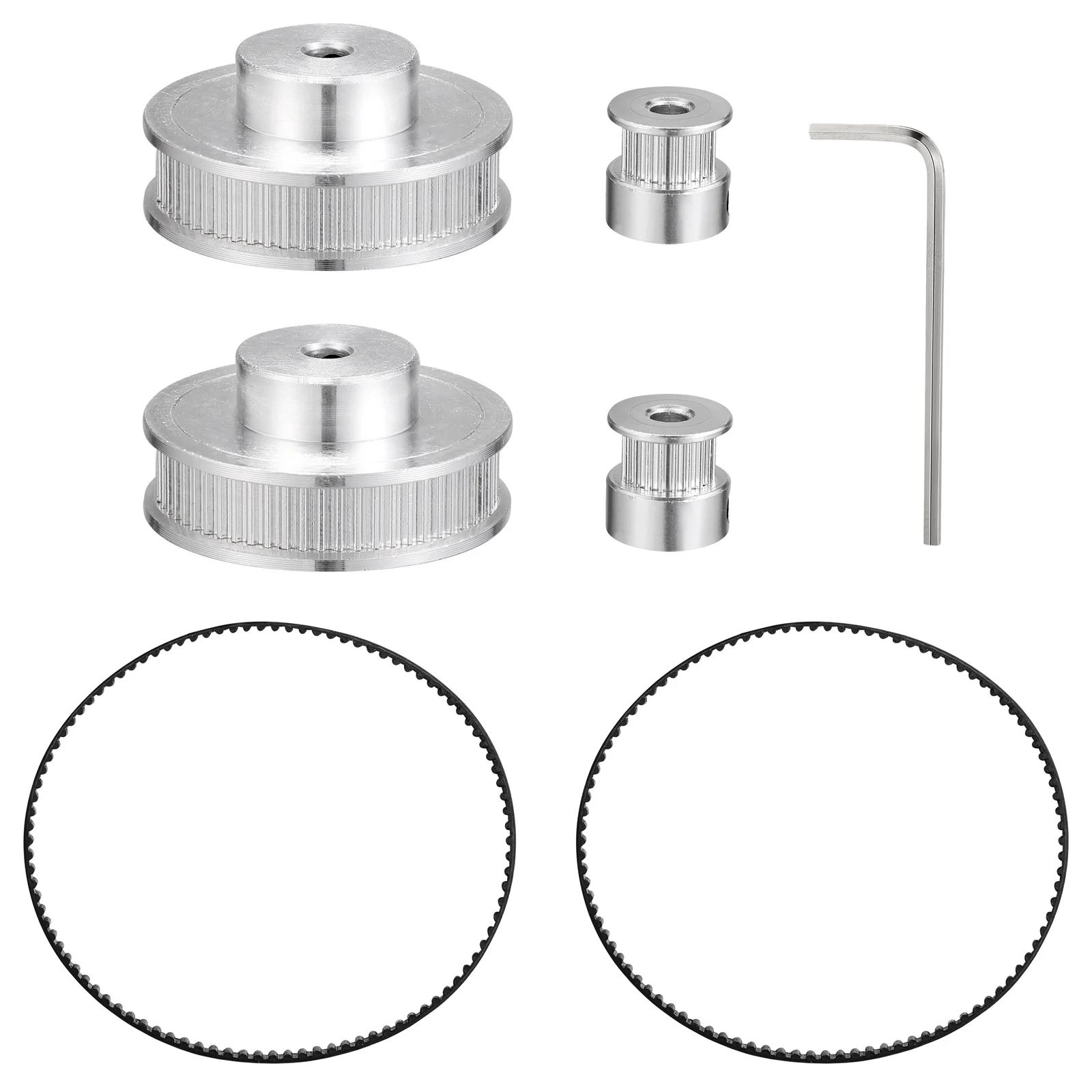 

2 pcs 3D Printer Synchronous Wheel Kit 2Gt 20T Pulley 200X6Mm Belt Aluminum Timing Gear Set For 3D Printing Machine