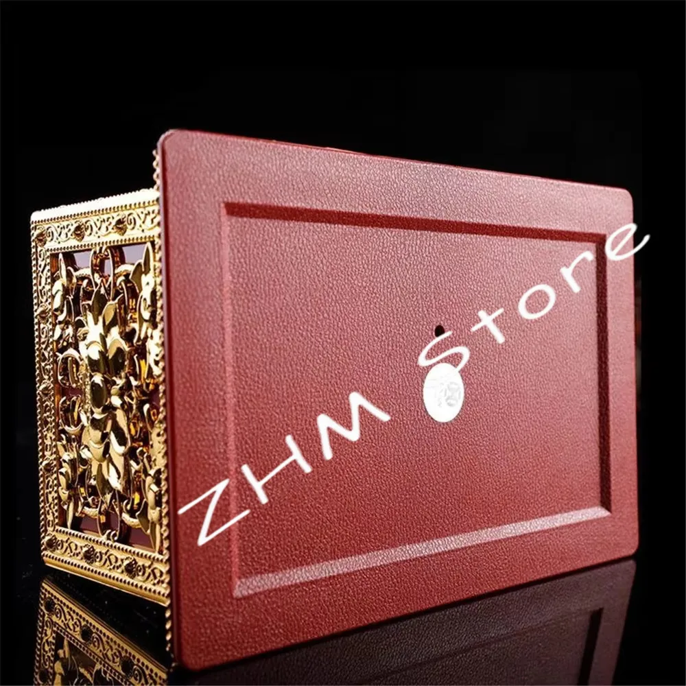 Tibetan Engraved Golden Plastic Paper Box Toilet Living Room Napkin Dispenser Buddhist Storage Box Organizer Desktop Decorative