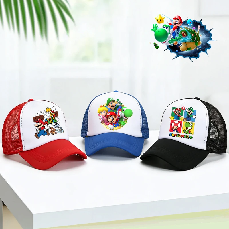 

Cute Marioed Baseball Cap Kawaii Anime Canvas Printing Boy Man Outdoor Street Casual Sunshade Summer Kids Adult Party Games Gift