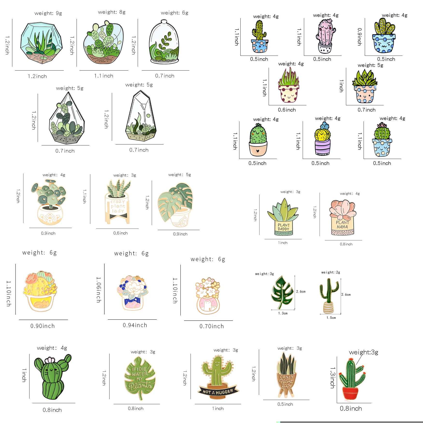 Cactus Brooch Plant Brooch Aquatic Brooch Aloe Brooch Plant Alloy Cactus Badge Cactus Pin Potted Plants Pin Aloe Pin Lapel Pin