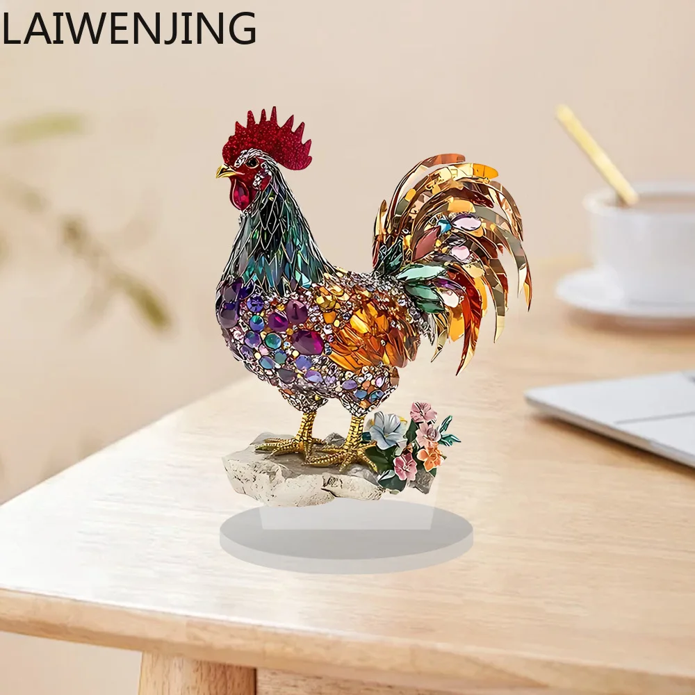 

SGF Creative Colorful Lucky Rooster Animal Ornament 2D Flat Decoration