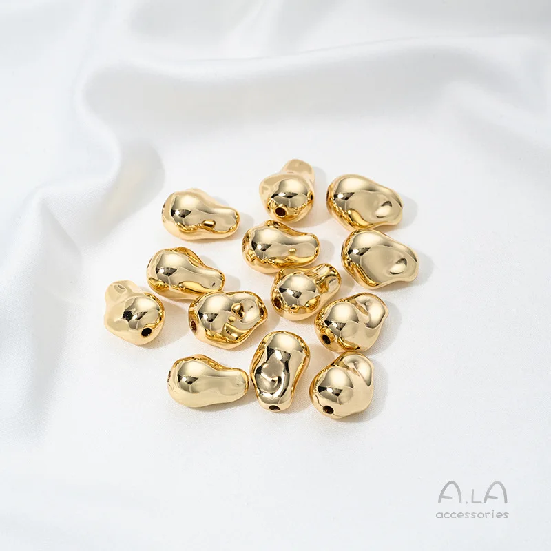 

Оптовая продажа бусин-разделителей: барочные бусины неправильной формы с отверстием, покрытые 14-каратным золотом, для самостоятельного изготовления браслетов, ожерелий и ювелирных изделий