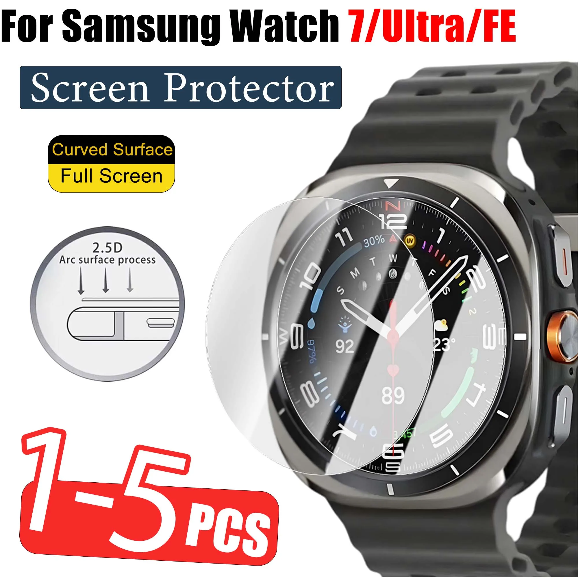 Tempered Glass Anti-Scratch Watch For Samsung Galaxy Watch 7 Ultra 47mm SmartWatch Screen Protector Film For Watch7 FE 40mm 44mm