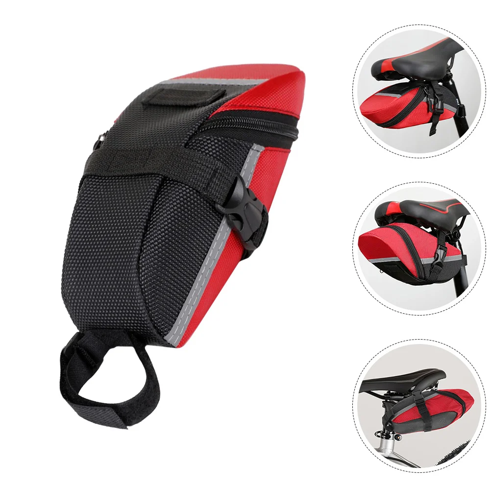 

Waterproof Mountain Bike Saddle Tail Bag Red Compact Cycling Storage Under Seat Bicycle Tool Pouch Rear Seat Pack