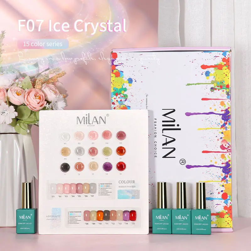 

MILAN 2023 New Private Label Permanent 15ml 15Colors Very Good Uv Gel Nail Polish Set For Bulk Wholesale